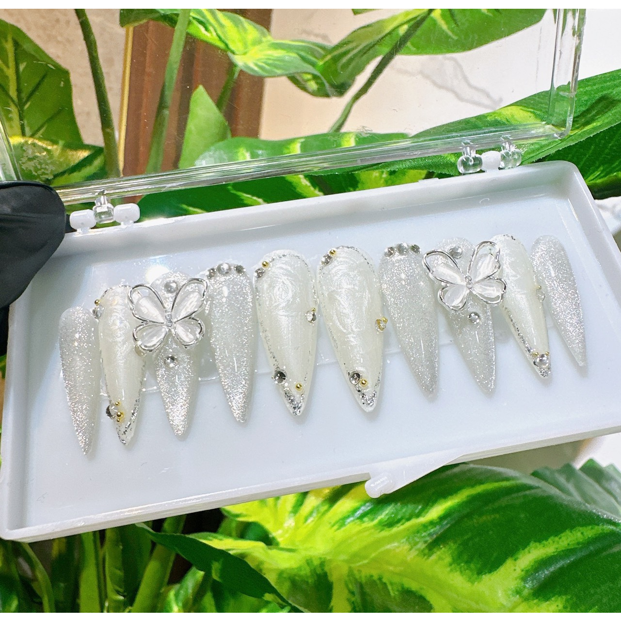 Nails thiết kế mắt mèo họa tiết xinh xắn mã 287