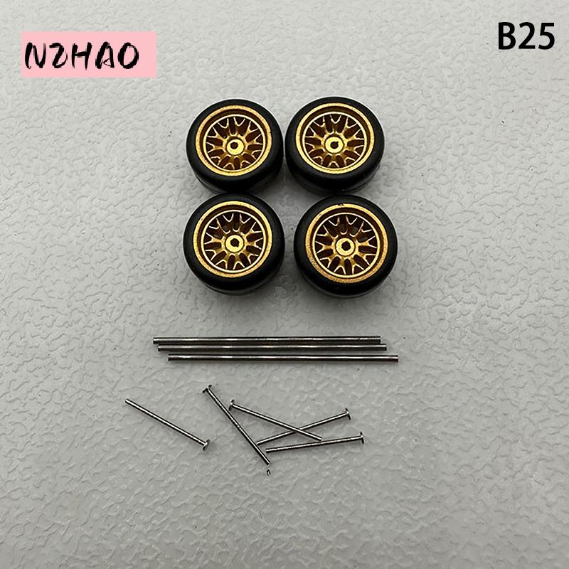 Creative Abs Basic Modified Toy Car Parts for Hotwheels Tomica Mini Gt 1 Set 1 64 Wheel Car Model with Rubber Tires - 7