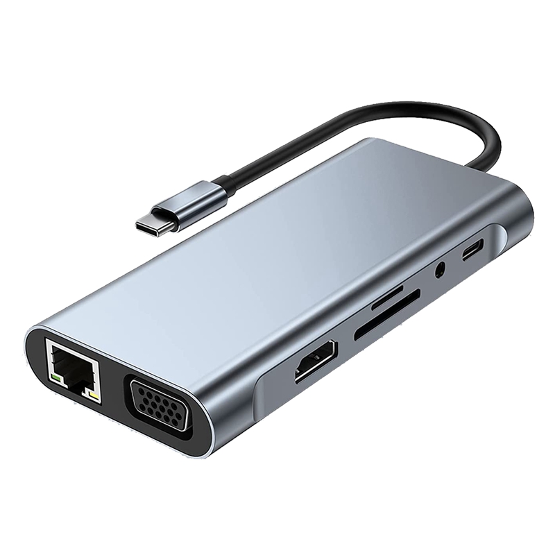 1 piece usb c hub with 4k -compatible, vga, usb 3.0 port,type c pd, rj45 ethernet