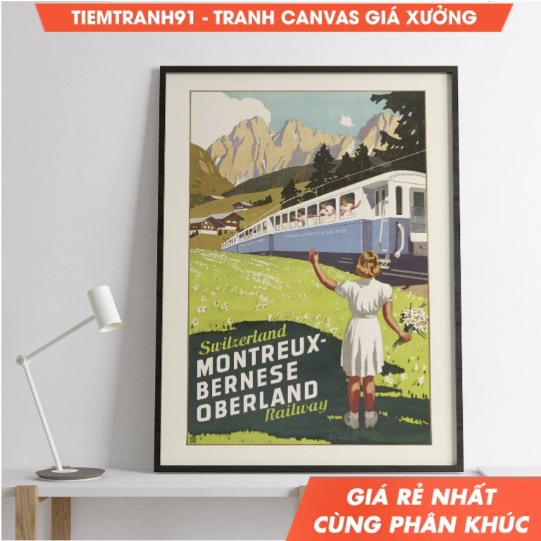 Tranh treo tường, Capture the Magic of Varmland Vintage Travel Sweden 1948 Poster - Travel Poster, tặng kèm đinh treo.