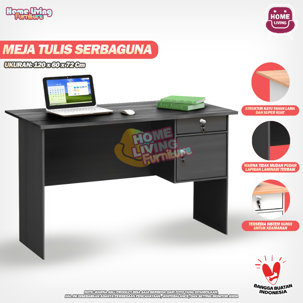 Meja Tulis 120cm Meja Kantor Meja Belajar Meja Pelayanan MTS 120 Murah terbaru Meja Tulis Kingdom Office Desk Harga 234,600 rupiah*Gratis Ongkir
