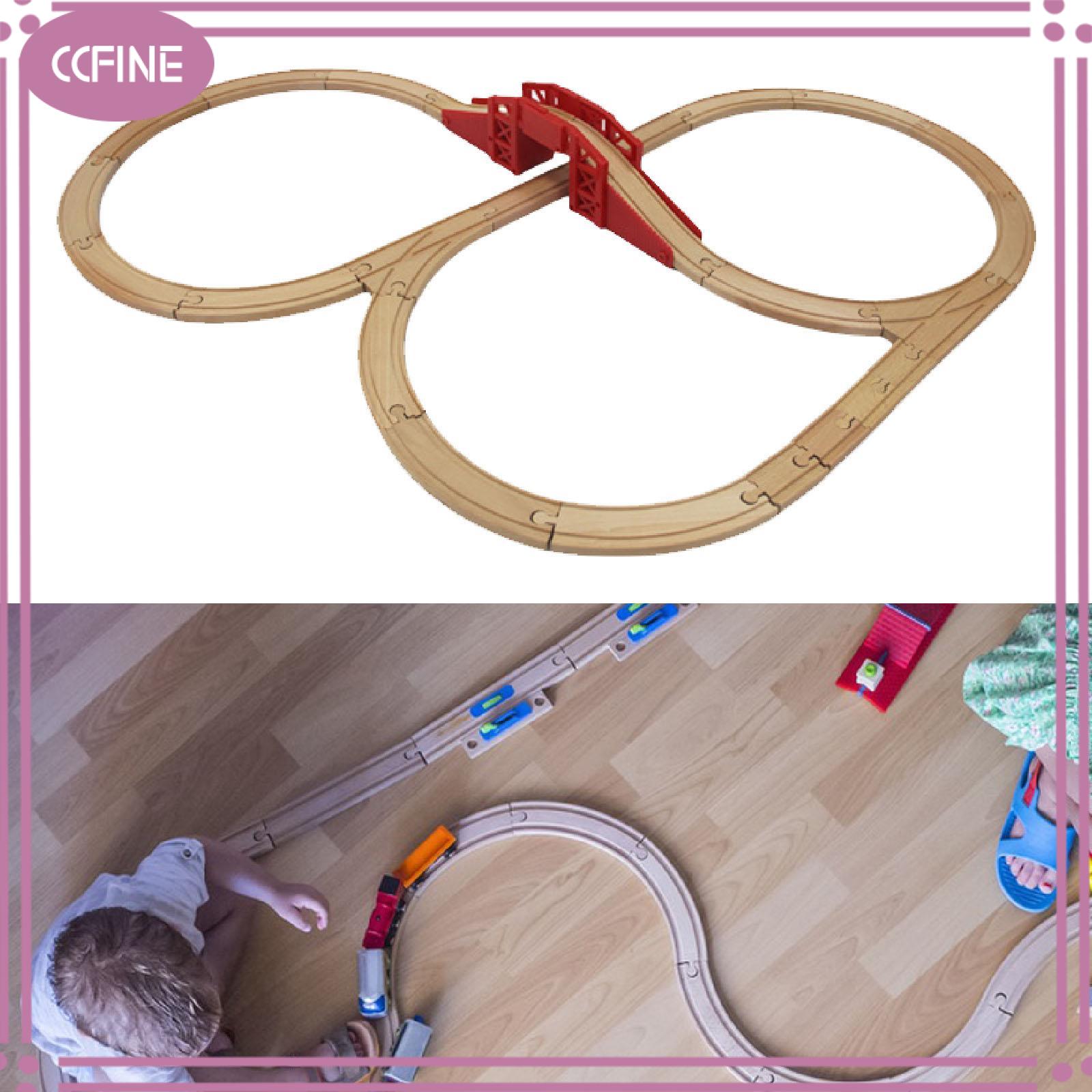 Ccfine ray tàu hỏa bằng gỗ phụ kiện đường sắt tàu hỏa Playset, bài hát đồ chơi, đồ chơi bằng gỗ cho trẻ em cho trẻ em, bé trai trẻ mới biết đi trẻ em