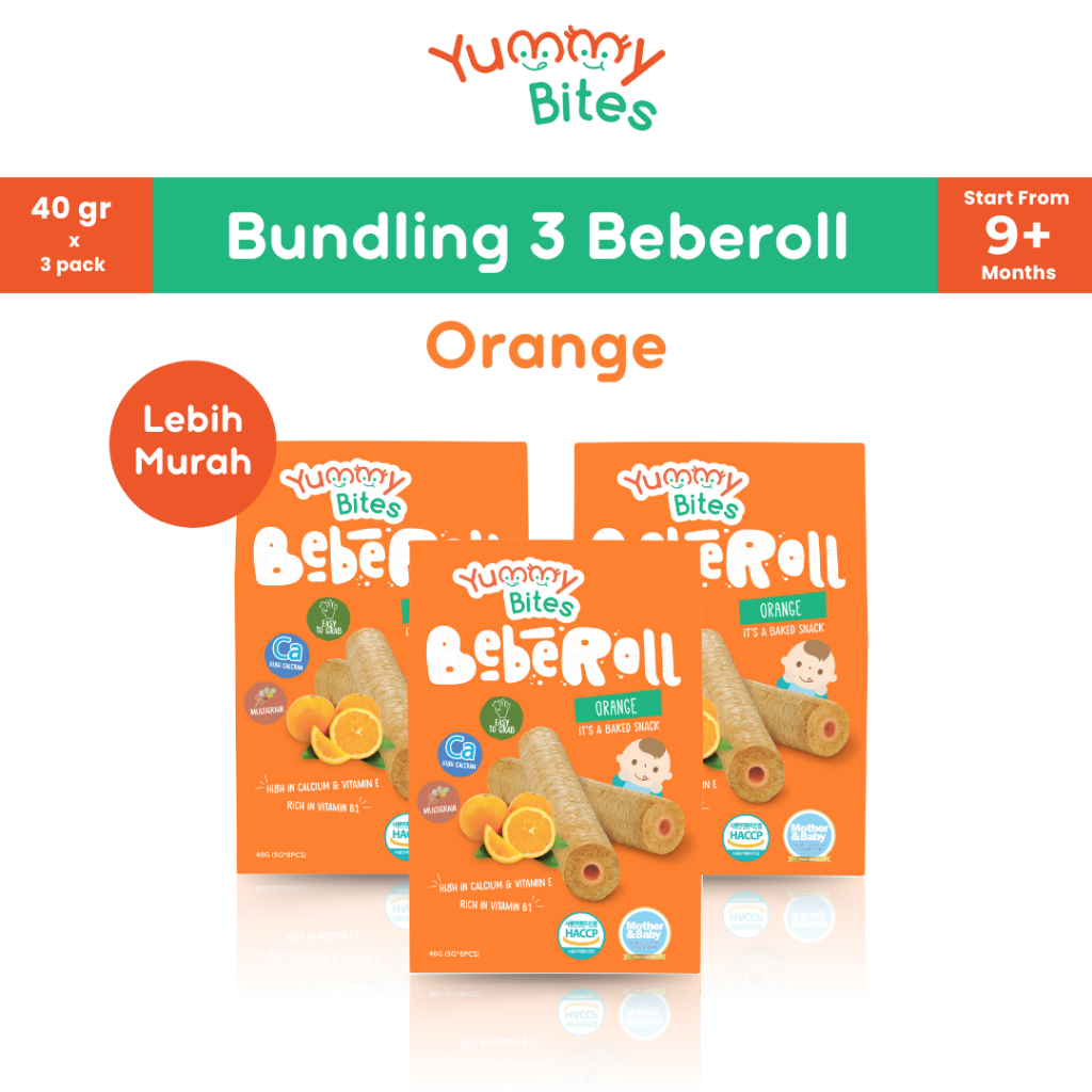 [BUNDLING 3] Yummy Bites Beberoll 40 GR Snack Baby/ Cemilan bayi