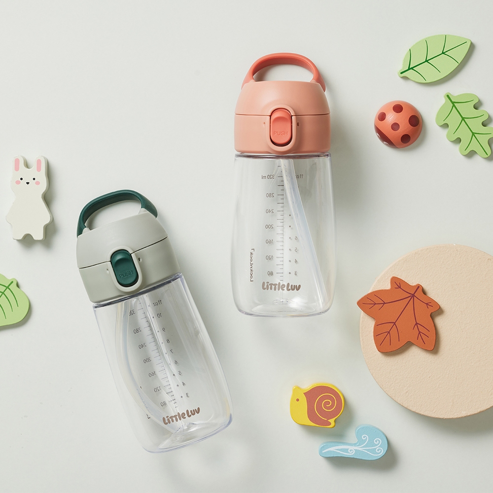 Bình nước nhựa LocknLock Little Luv Switch cap tritan straw cup HAP918 có ống hút dung tích 410ml - 2 Màu