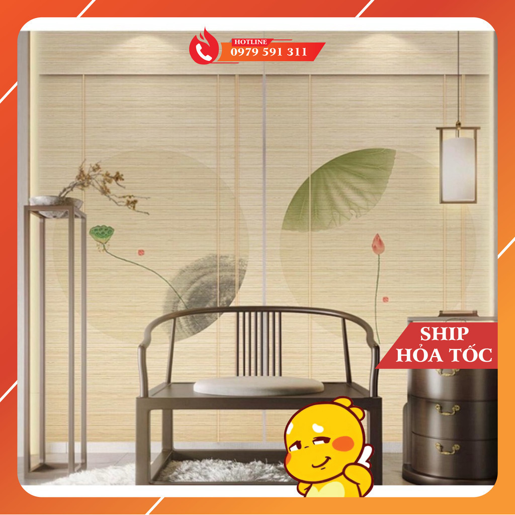 Mành Rèm Trúc In Hình Nghệ Thuật Decor Trang Trí Nhà Hàng Rèm Trúc Phòng Trà Mành Tre Yoga