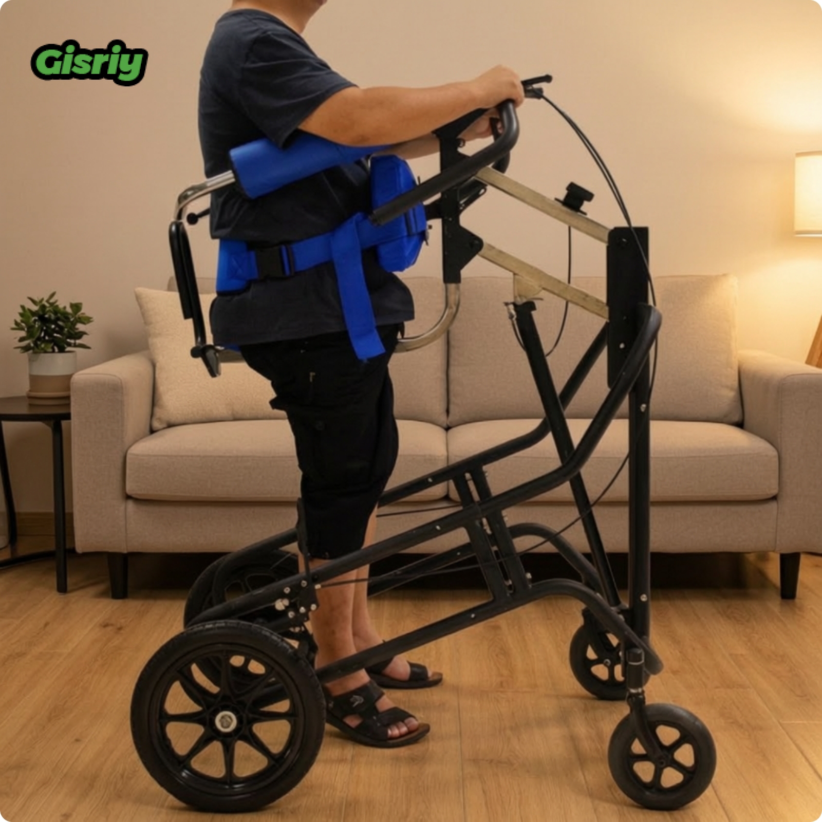 MagiDeal Wheeled Gait Training Machine with Seat Padded Standing Assistance Device with Wheels Adjustable Rehabilitation Equipment Heavy-Duty for Mobility Impaired Patients, Stroke Survivors, Elderly, Physical Treatment Clinics, Nursing Homes ราคา 28,402 บาท*ส่งฟรี