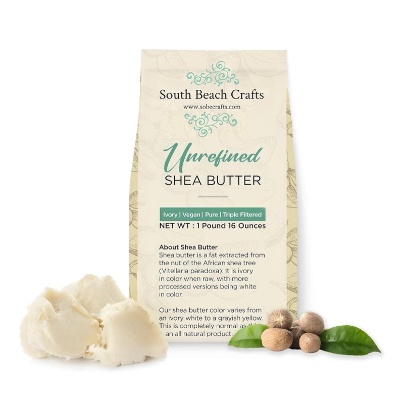 Bơ shea nguyên chất không lọc South Beach Crafts 100% Raw Unrefined Shea Butter 453g USA
