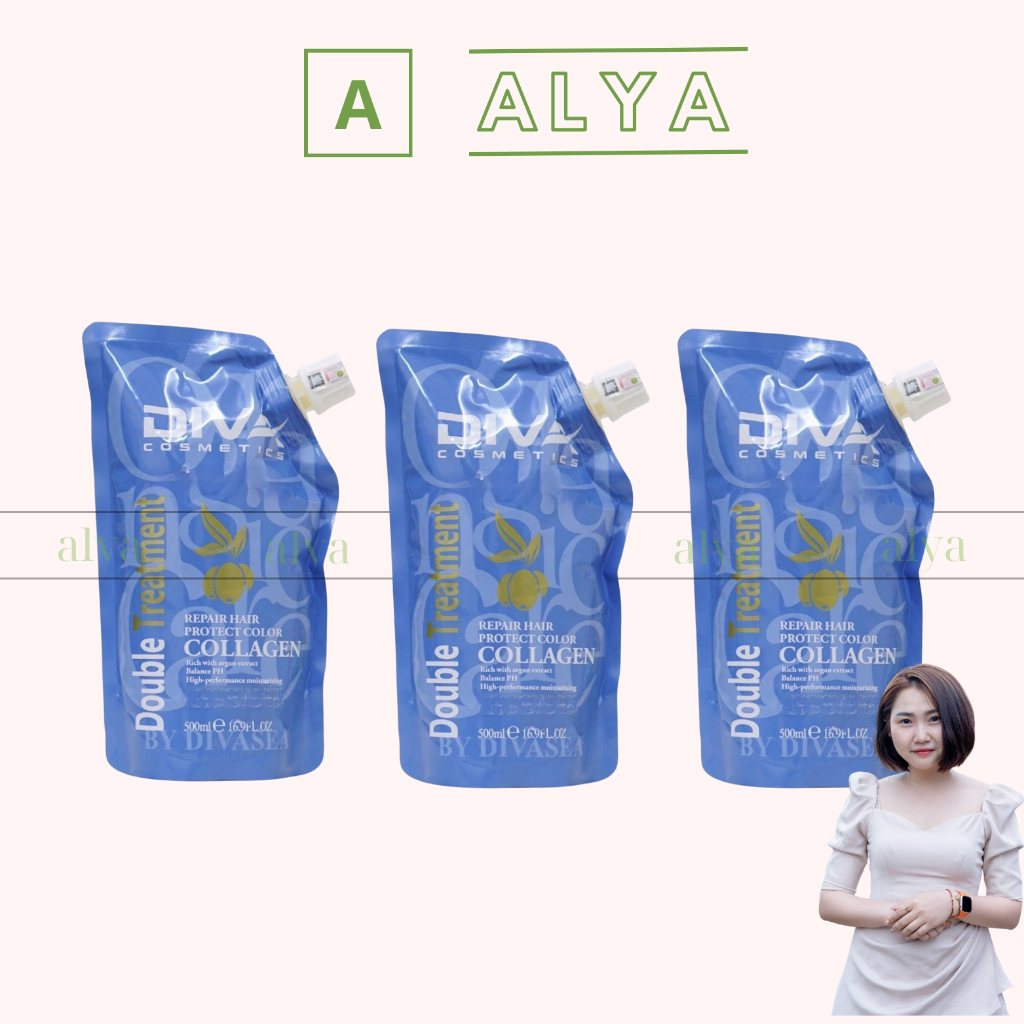 DIVA - Dầu Hấp Ủ Dưỡng Ẩm Phục Hồi Siêu Mềm Mượt Diva Collagen 500ml ALYA