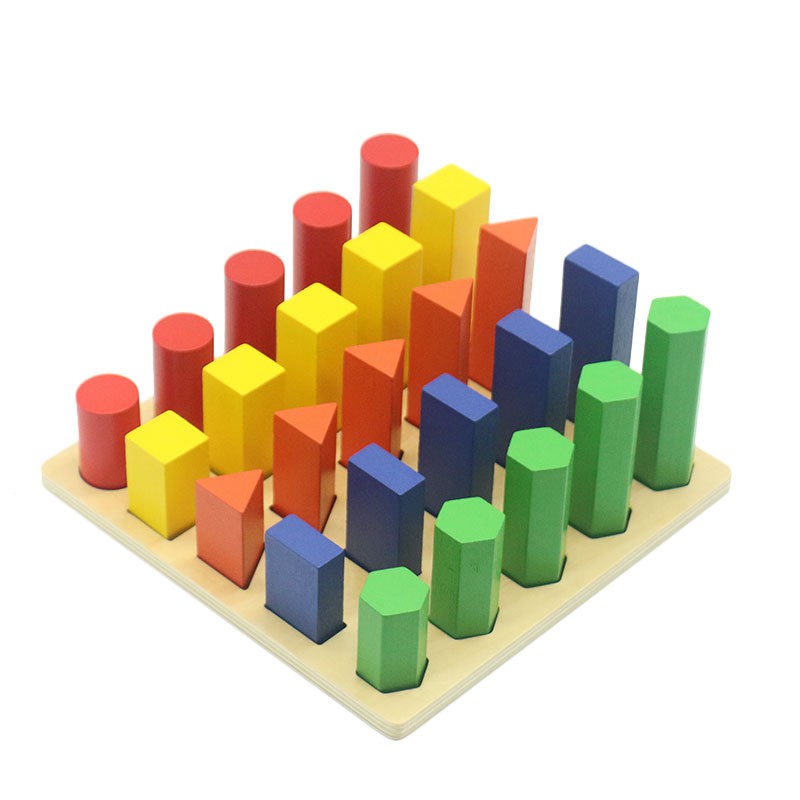 Bộ đồ chơi khối lắp ráp TREEYEAR bằng gỗ nhiều màu sắc cho bé học toán