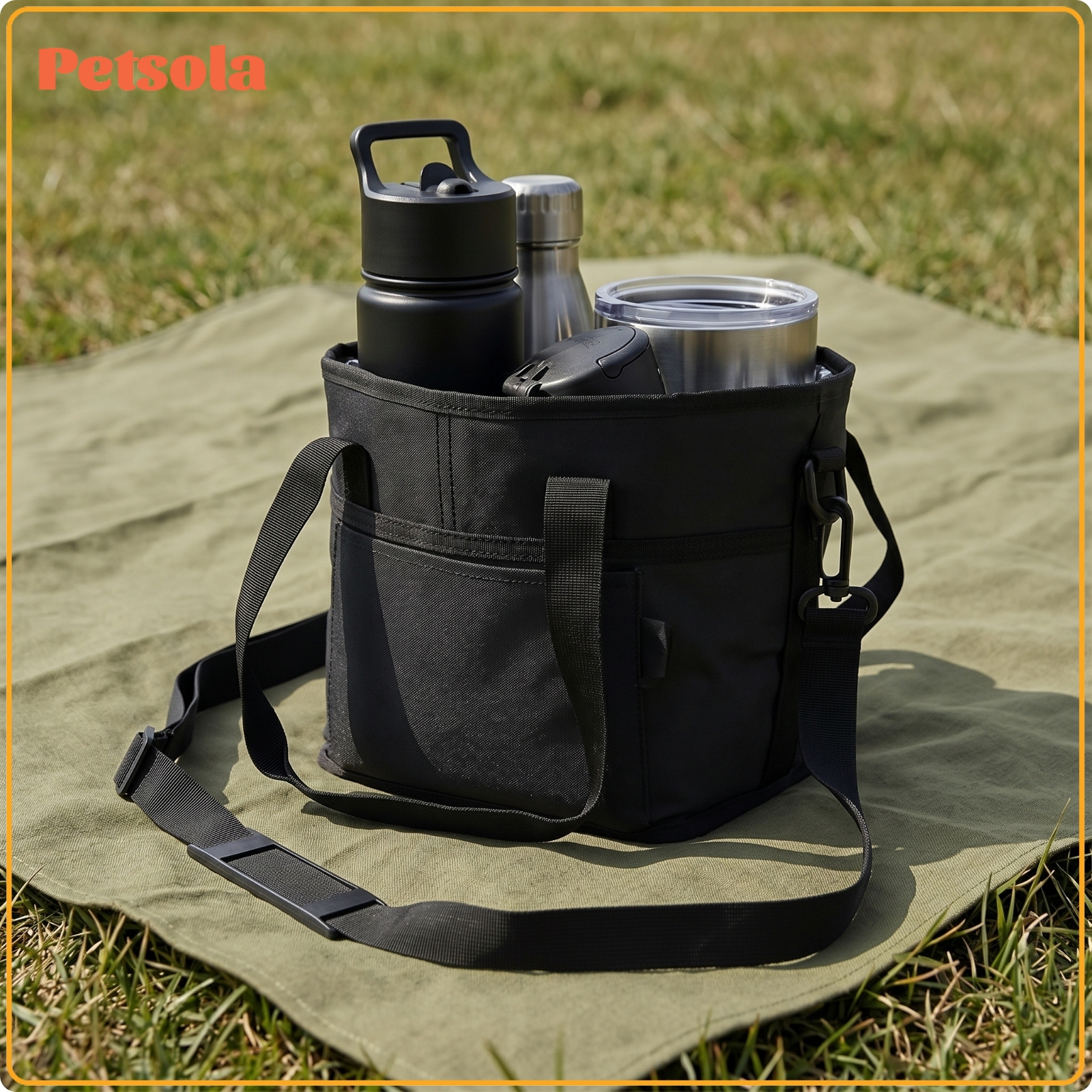 petsola Thermal Tumbler Carrier with Pocket Adjustable Tumbler Bag Crossbody Water Bottle Pouch with Strap Portable for Commuters, Hikers, Campers, Commuting, Travel, Camping ราคา 8,376 บาท*ส่งฟรี