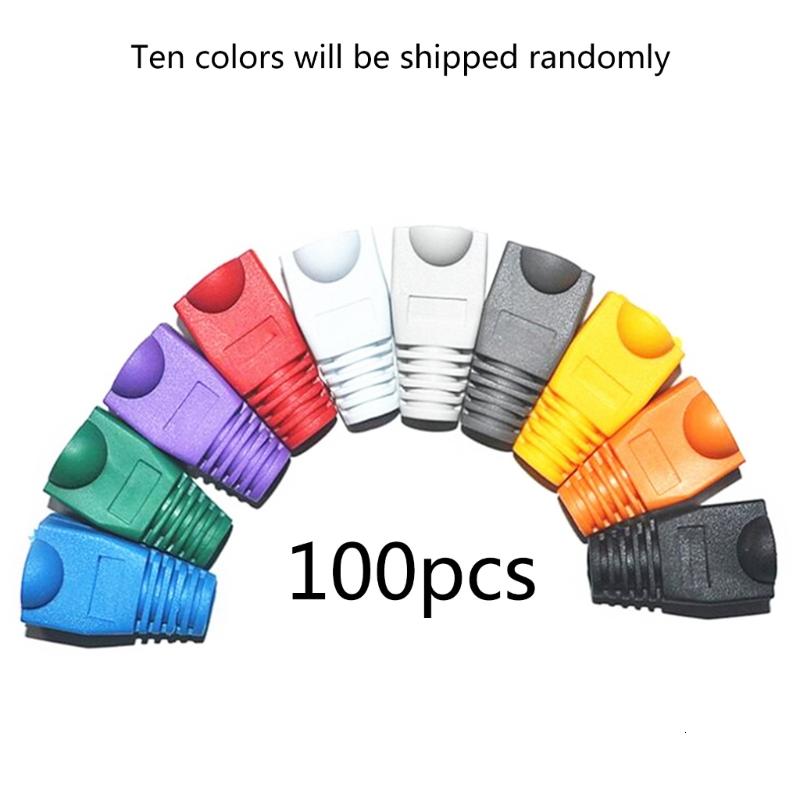 100pcs CAT5 CAT5E RJ45 Mũ Kết nối phích cắm RJ45 Cáp mạng Ethernet căng thẳng Relief khởi động RJ45 cắm ổ cắm khởi động mũ