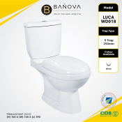 BANOVA Close-Couple Toilet Bowl with Ceramic Cistern Tandas