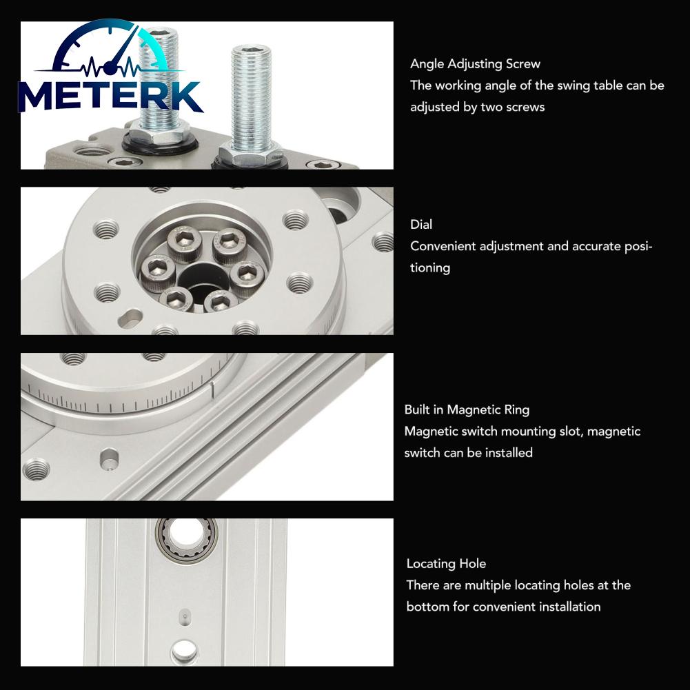 Meterk Ailgely Pneumatic Air Cylinder Angle Adjustable Aluminum Alloy Cylinder with Large Output Force for Automation Equipment Light Industry Chemical Industry Textile Electronics (MSQB-10A) Giá 723,000 Đồng*Miễn phí vận chuyển