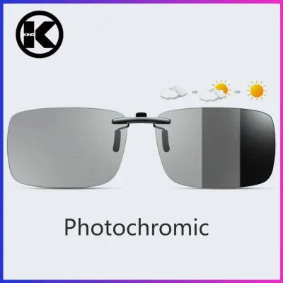 Unisex Photochromic Eyeglass Clip on Glasses Anti-UVA Anti-UVB Ultra-light Driving Polarized Clip on Sunglasses