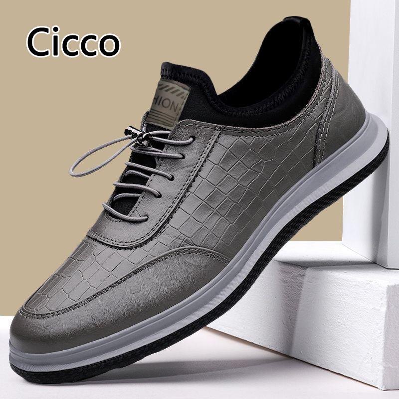 Cicco Giày da đơn giản đế mềm mới cho nam giới, chống trượt giày làm việc bền