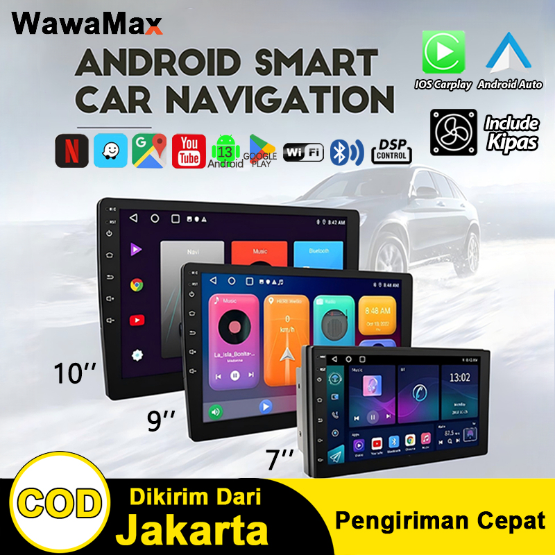 with cooling system4G+64G IPS Screen Head Unit android 7/9/10 Inch Car Android 13 Navigasi Untuk TOYOTA Daihatsu Mitsubishi android mobil 10 inch ram 4 HONDA SUZUKI Hyundai NISSAN Double Din tv mobil android Harga 705,000 rupiah*Gratis Ongkir