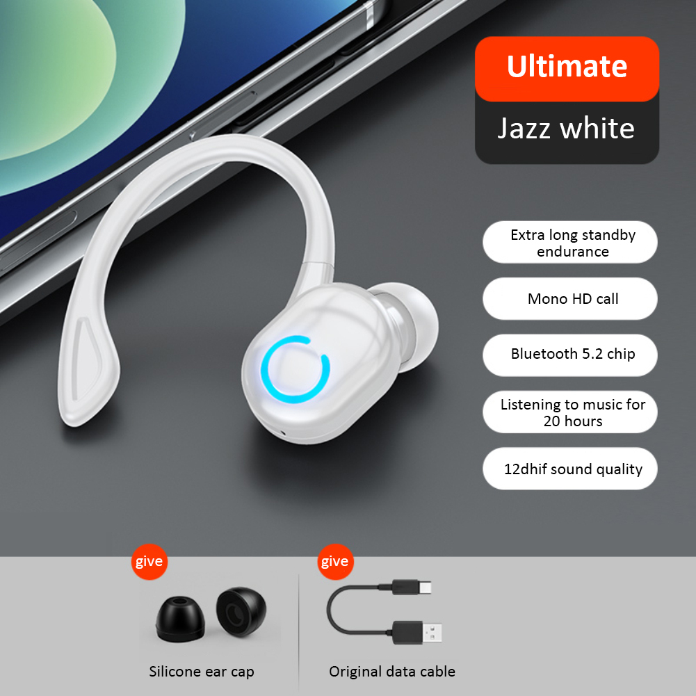 Efdikou Tai nghe Bluetooth Tai nghe TWS đơn Bluetooth Tai nghe bluetooth Tai-móc tai nghe thể thao tai nghe thể thao Tai nghe không dây tai nghe