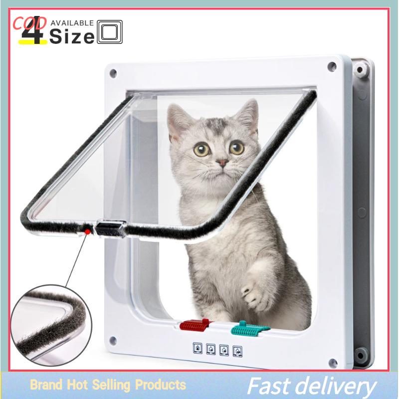 [COD]PkYeG💖💖💖 ประตูบ้านแมวล็อกได้เสียงรบกวนต่ำประตูแมวสำหรับประตูภายนอกประตูบานเลื่อน4ทางสำหรับประตูภายในภายนอก ราคา 176 บาท*ส่งฟรี