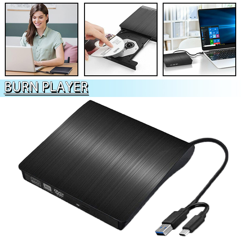 UnVug New Black USB 3.0 Type C External CD DVD Drive Burner Player for