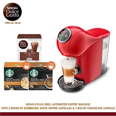 NESCAFE Dolce Gusto Genio S Plus Automatic Coffee Machine With 2 Box Starbucks Capsules & 1 box of Nescafe Dolce Gusto Capsule