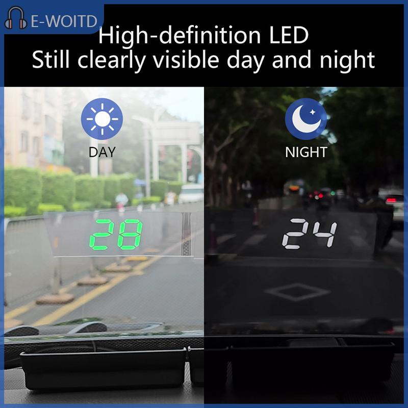 MIZ เครื่องวัดความเร็วรถยนต์แบบดิจิตอลจอแสดงผลบนศรีษะแบบแสดงความเร็วยานพาหนะเครื่องฉาย HUD กระจกบังลมสำหรับรถบรรทุกเครื่องมือช่วยเหลือการขับรถจีพีเอส ราคา 176 บาท*ส่งฟรี