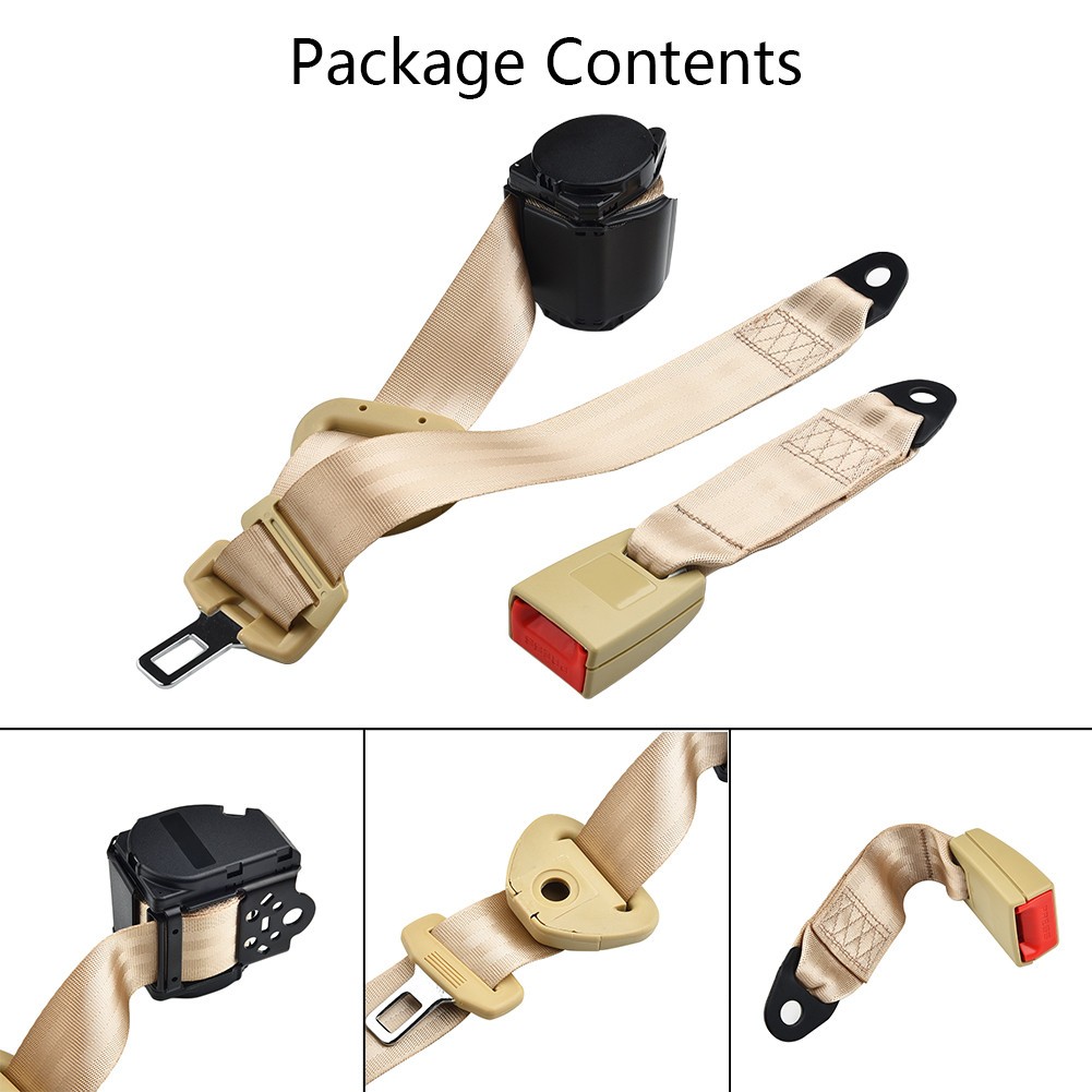 【Graceauto】 Bộ thắt lưng có thể điều chỉnh trước xe ô tô khóa màu be tự động 3 điểm an toàn mới