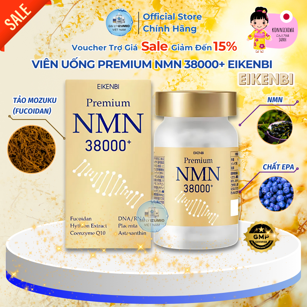 [Freeship + Voucher] Viên Uống Trường Thọ Premium NMN 38000+ Eikenbi - Chính Hãng Nhật Bản