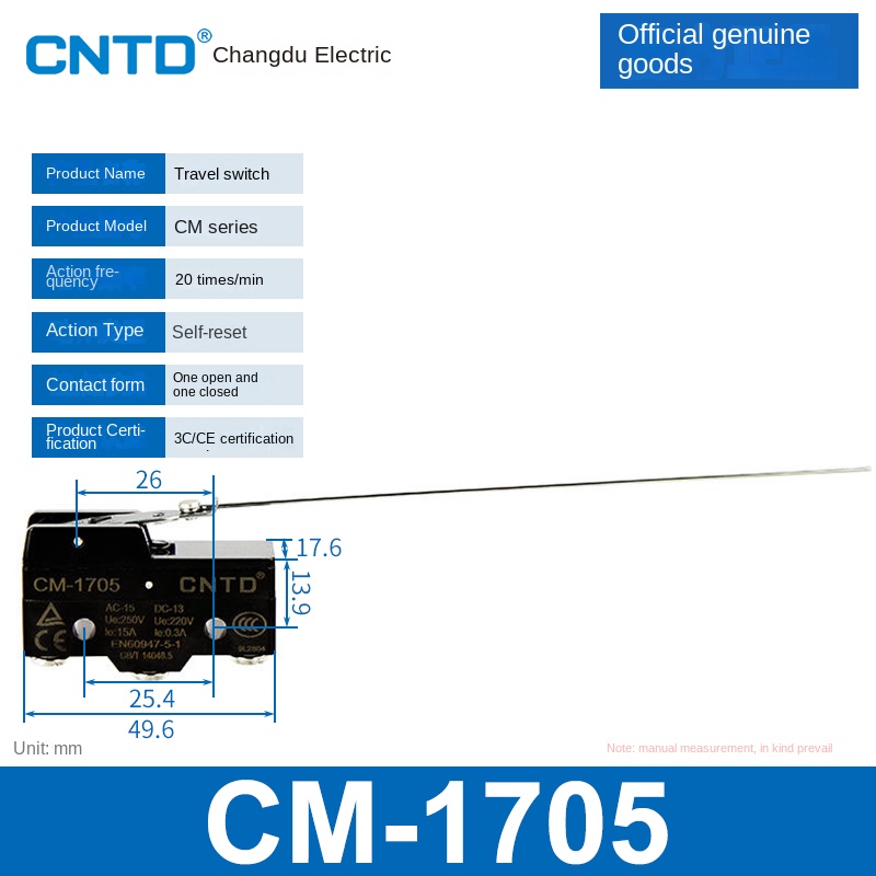 Công Tắc Hành Trình CM-1705 | Micro Switch Changde CM-1307/1308/1305/1306/1300/1303TM Cho Tự Động Hóa