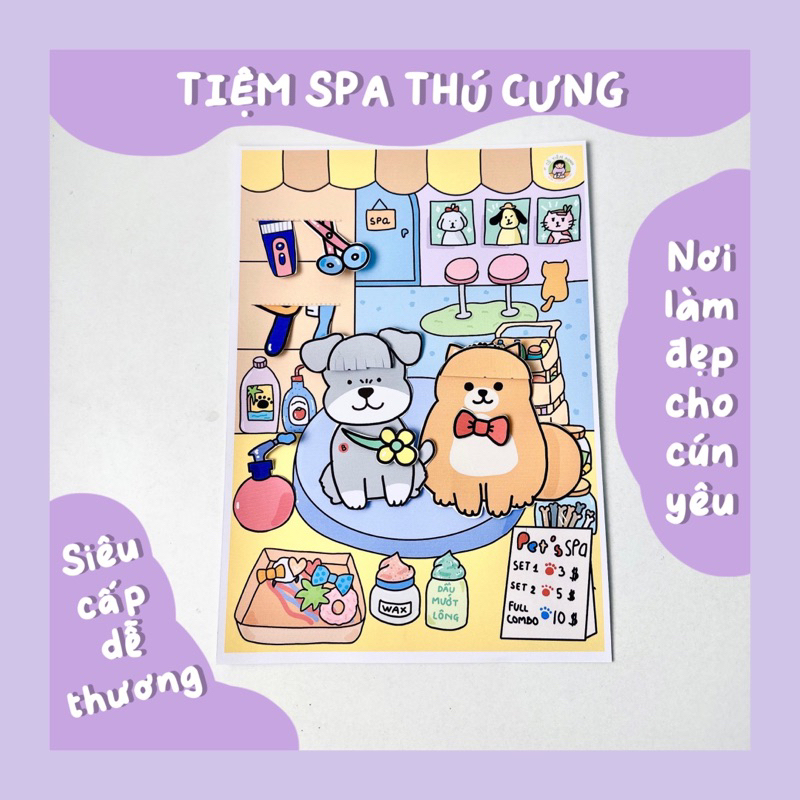 Combo 2 bộ tranh đồ chơi giấy cô tiên xanh