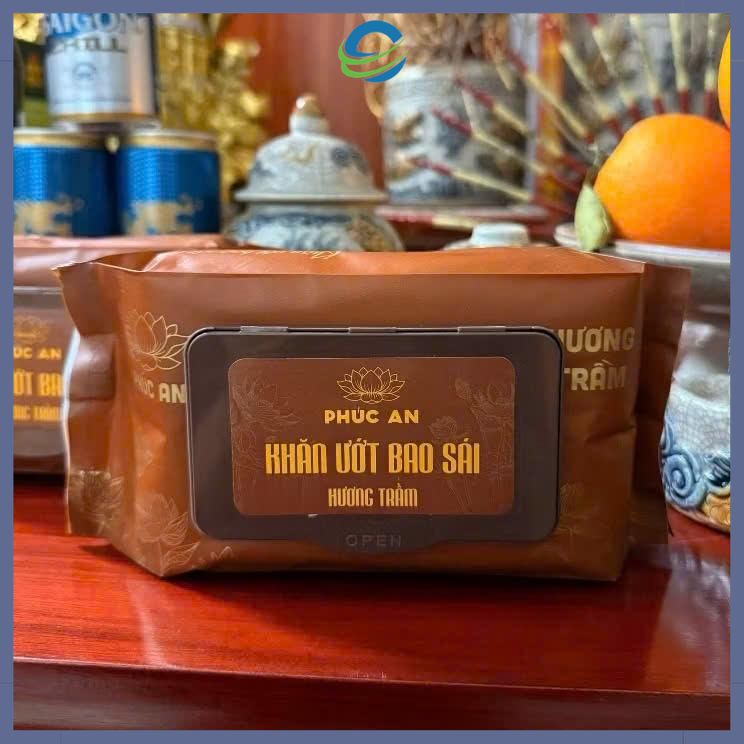 Phúc Ân [ Combo 10 Gói] Khăn Ướt Bao Sái Bàn Thờ Hương Trầm Ngũ Vị Tự Nhiên Tiện Lợi An Toàn Bao Sái Sạch Sẽ Cây Gạt Túi Lọc