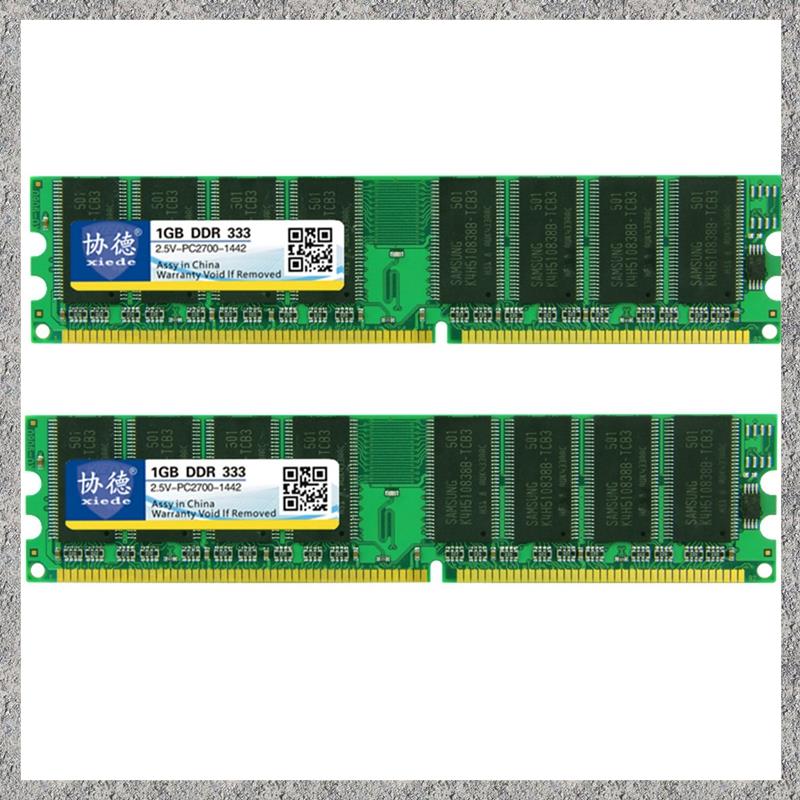 (DBQX) 2X Xiede Desktop Pc Memory Ram Module Ddr 333 1Gb Pc-2700 Ddr1 184Pin Dimm 333Mhz X002