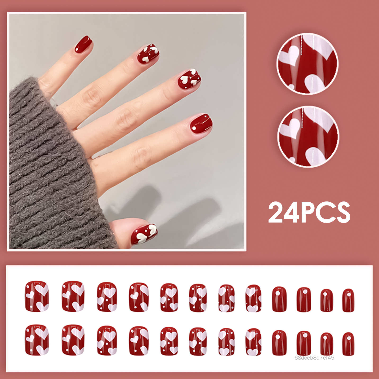 Cheerilee Red Full In Heart Shape Square Resin Nail Extension Needle Bền Và Không Bao Giờ Tách Móng Tay Giả Thoải Mái Cho Hot Girls Dress Phù Hợp FTT-VN Giá  45,000 Đồng*Miễn phí vận chuyển