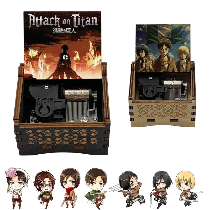 Wooden Black Isabella's Lullaby Music Anime Promised Neverland Music Box  Color Print for Fans Friends Christmas Birthday Gifts