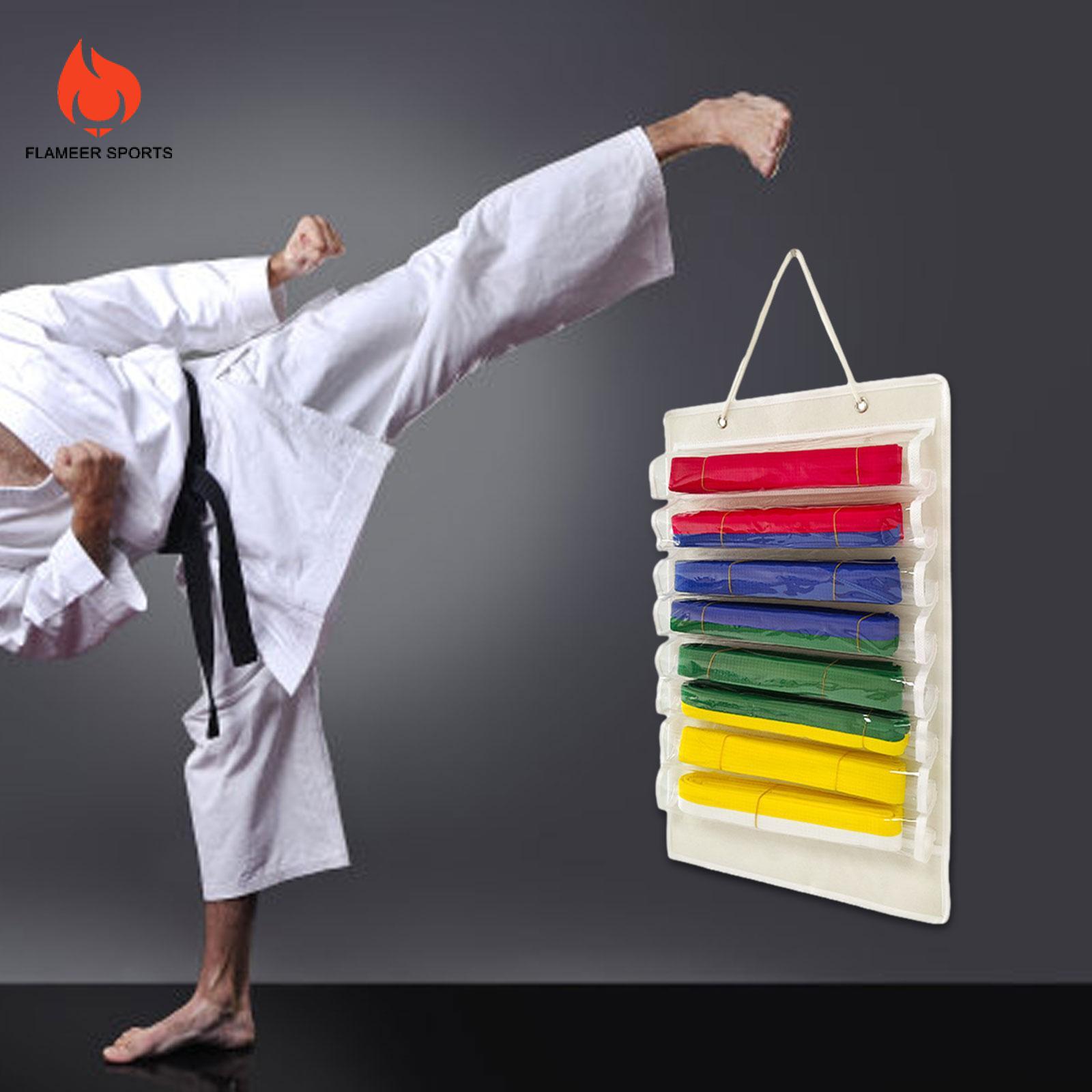 Flameer Karate vành đai tổ chức, Đai Taekwondo dụng cụ trưng bày, chống bụi giữ 8 vành đai, Karate vành đai dụng cụ trưng bày,