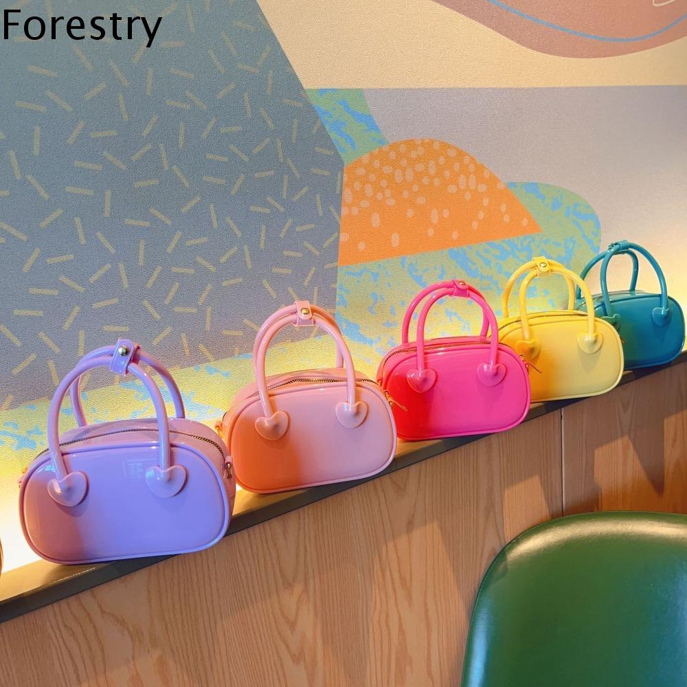FORESTRY สีลูกอมสี ถุงเจลลี่พีวีซี กระเป๋าสะพายไหล่แบบสั้น ฤดูร้อนฤดูร้อนฤดูร้อน กระเป๋าถือสำหรับผู้หญิง แฟชั่นสำหรับผู้หญิง การจัดเก็บข้อมูล กระเป๋า Crossbody ขนาดเล็ก เทศกาลสงกรานต์ ราคา 284 บาท*ส่งฟรี