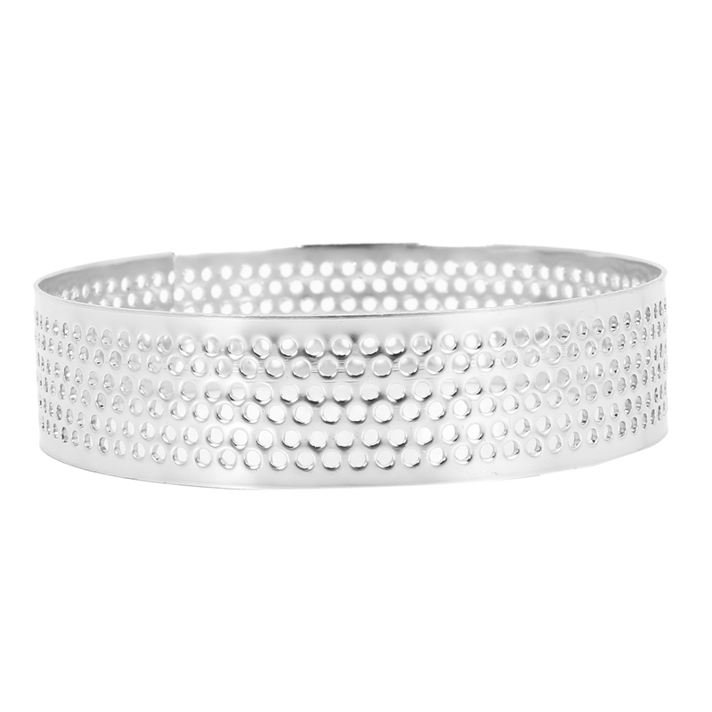 30Pcs Circular Porous Tart Ring Bottom Tower Pie Cake Mould Heat-Resistant Perforated Cake Mousse Ring, 8cm