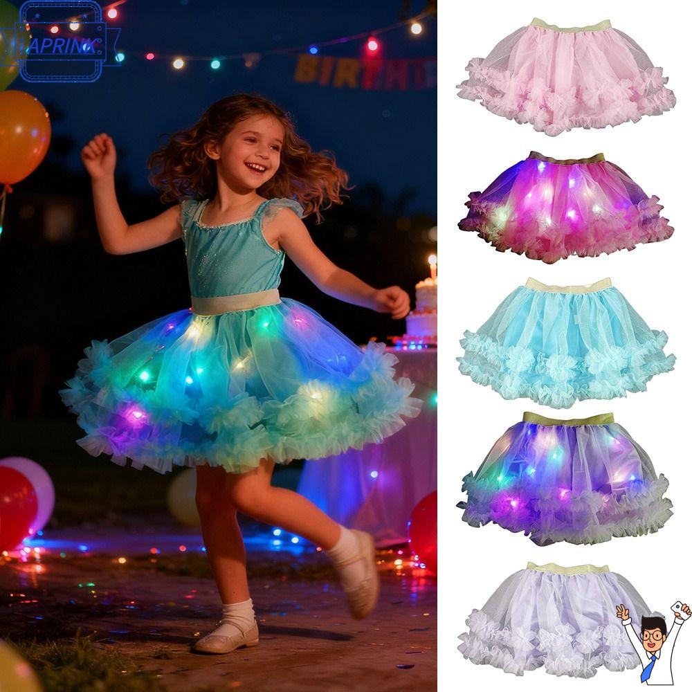 APRINK Giáng sinh Váy nhảy Thắp sáng Đèn LED Váy tutu  Đồ dùng tiệc tùng Váy công chúa ballet Trẻ em
