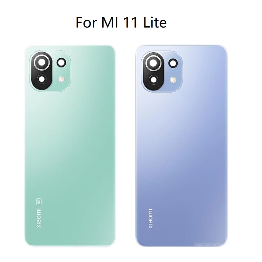 Nắp Pin cho Xiaomi mi 11 Lite phía sau bìa với camera phía sau ốp lưng gắn ống kính nhà ở cửa sau Vỏ bọc lưng trường hợp thay thế