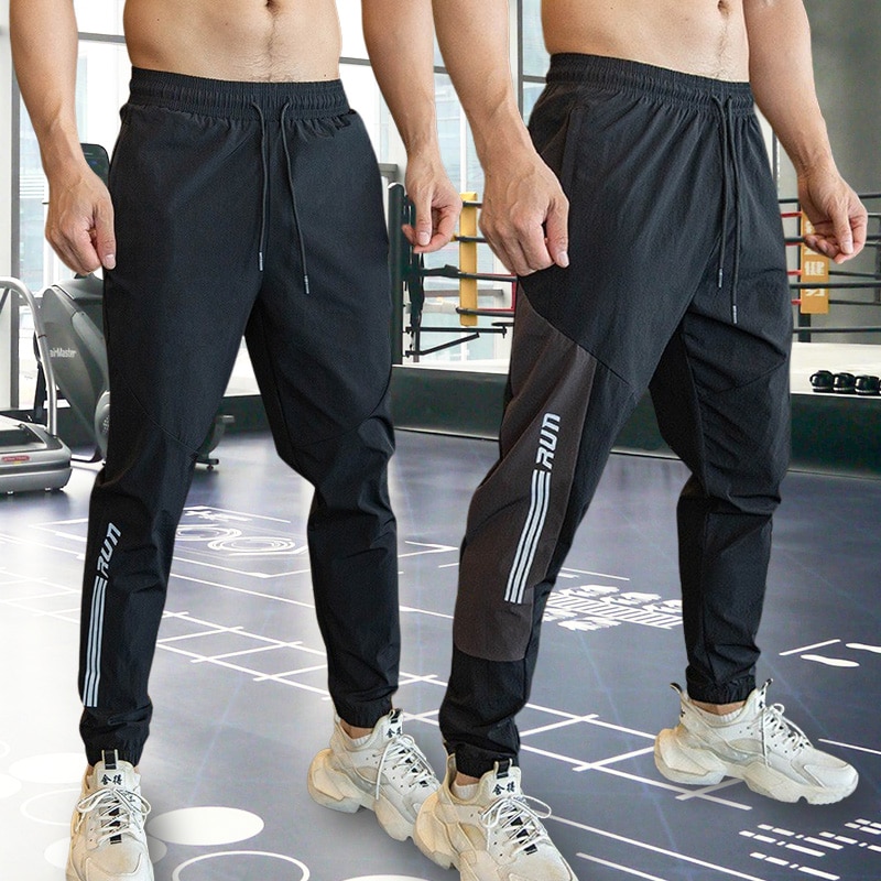 Thin Summer Men Running Pants Sports Training Pants With Zipper