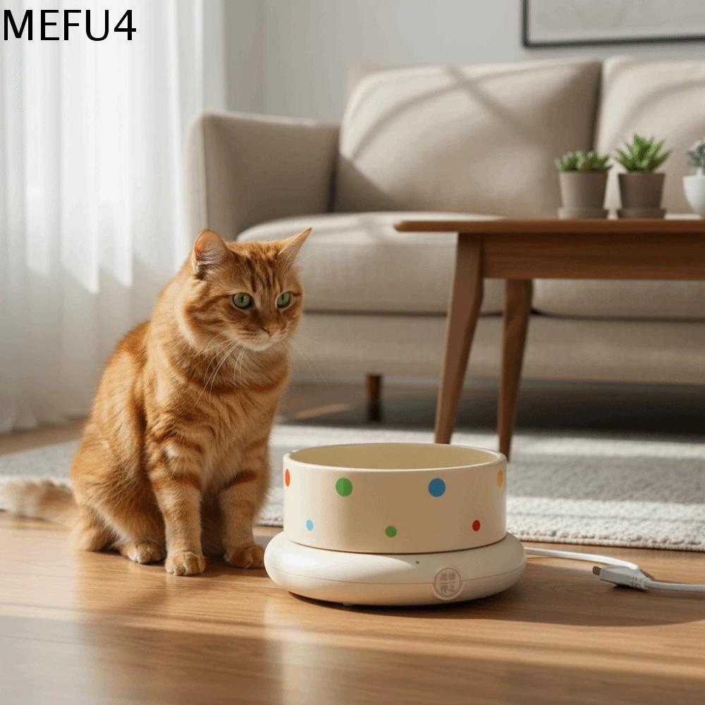 MEFU4 Gốm sứ Bát nước nóng cho thú cưng Không gây tiếng ồn Điều chỉnh nhiệt độ Bát nước tự sưởi ấm Chậu rửa cho mèo Ổn định Bình chứa nước điều nhiệt Trang chủ
