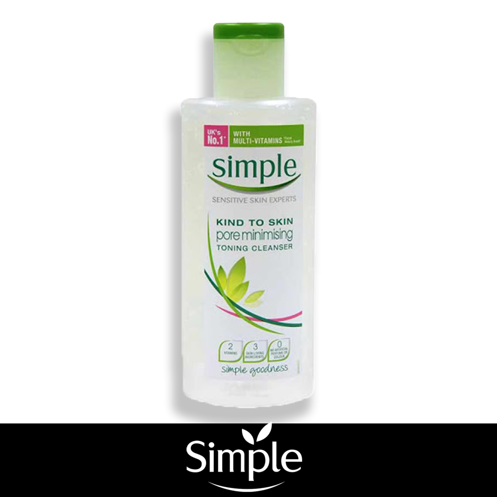 simple kind to skin pore minimising toning cleanser