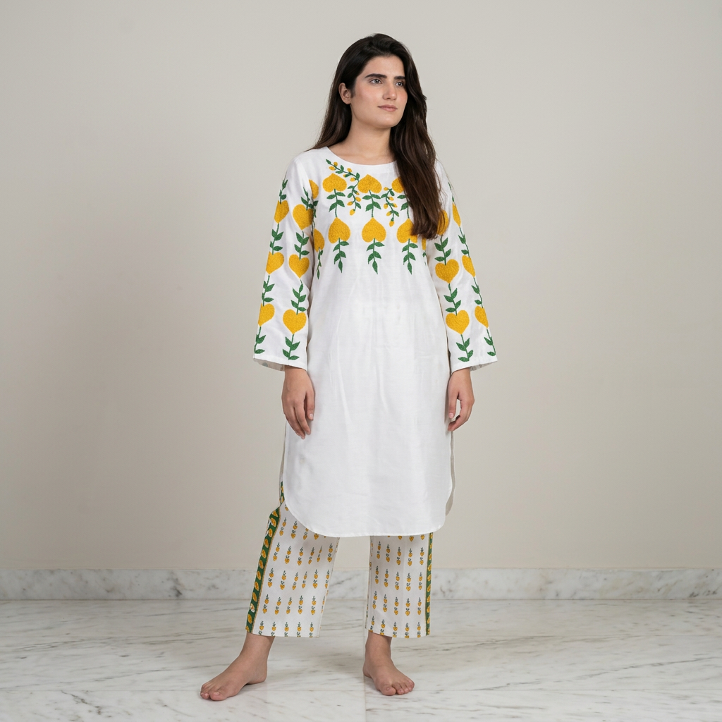 Stylish Era Stitched New Arrival top flower Printed 2pc Dress for Women and Young Girls Trendy Outfit - Dress For Girls - Dress For Women - Stitched Suit for Girls - Stitched Suit For Women