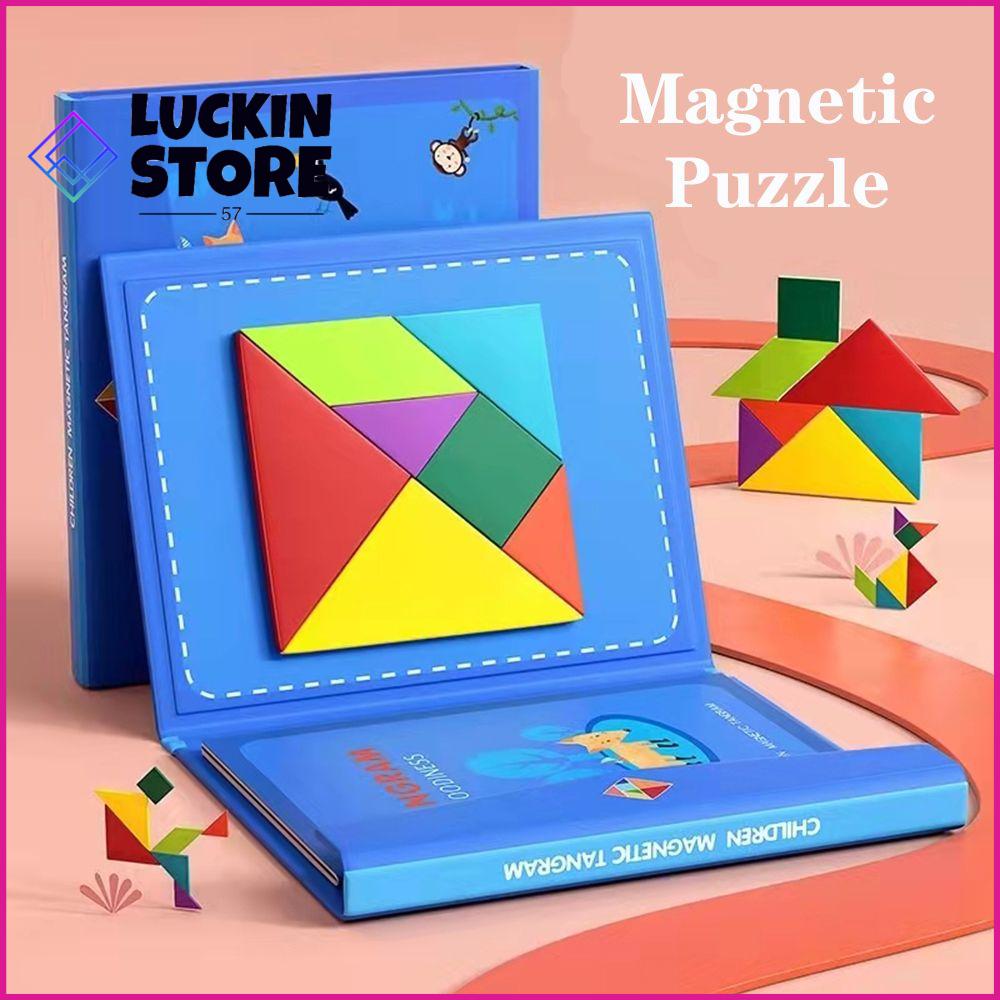 TREND 57SHOP 3D Tangram từ tính Từ tính Hình dạng hình học Đồ chơi giáo dục sớm Di động Học tập Bảng ghép hình Trẻ em