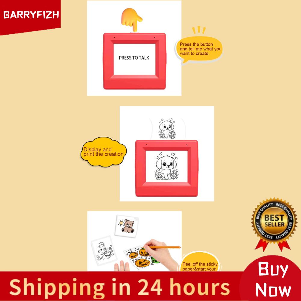 GARRYFIZH Fockety เครื่องพิมพ์สติ๊กเกอร์สมาร์ท AI Voice AI Voice เครื่องพิมพ์ความร้อนกล่อง 2.8in จอแสดงผล Inkless แบบพกพาเครื่องทำสติ๊กเกอร์ความร้อนสำหรับ Scrapbooking หัตถกรรมห่อของขวัญ ราคา 1,351 บาท*ส่งฟรี