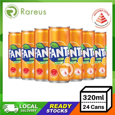 Fanta Orange Less Sugar Carton (320ml x 24 Cans) [FREE DELIVERY]