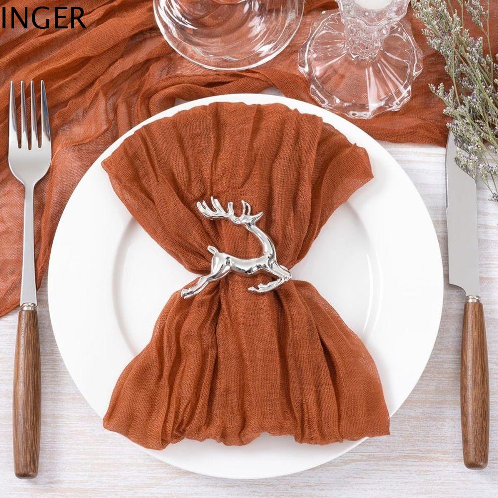 INGER Trang trí bàn Khăn ăn gạc Tái sử dụng Mềm Khăn ăn cotton Đồ dùng cho bữa tiệc Mỏng Tấm lót đĩa Đám cưới