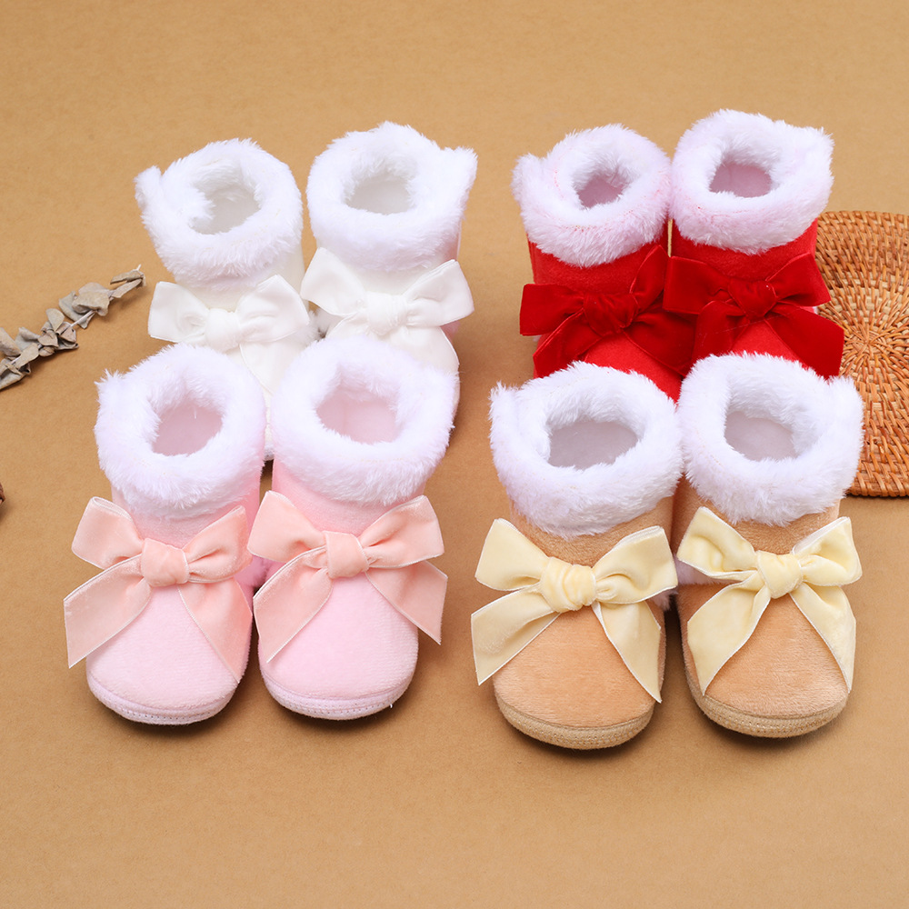 Baby Shoes Infant Girl Cotton Snow Boots Newborn Girl Anti-slip Mid