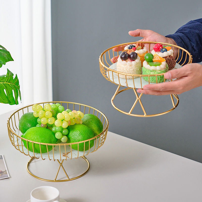 Giỏ đựng trái cây đồ ăn nhẹ để bàn decor bằng sắt - rổ đựng hoa quả, đồ ăn vặt, kẹo trang trí phòng sang trọng