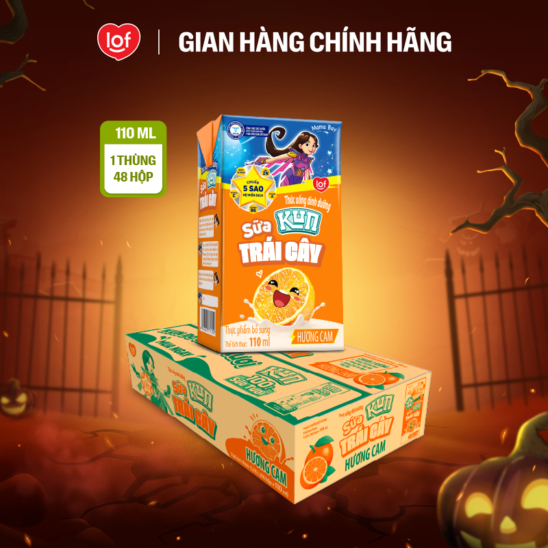 Sữa trái cây KUN vị cam thùng 48 hộp x 110ml