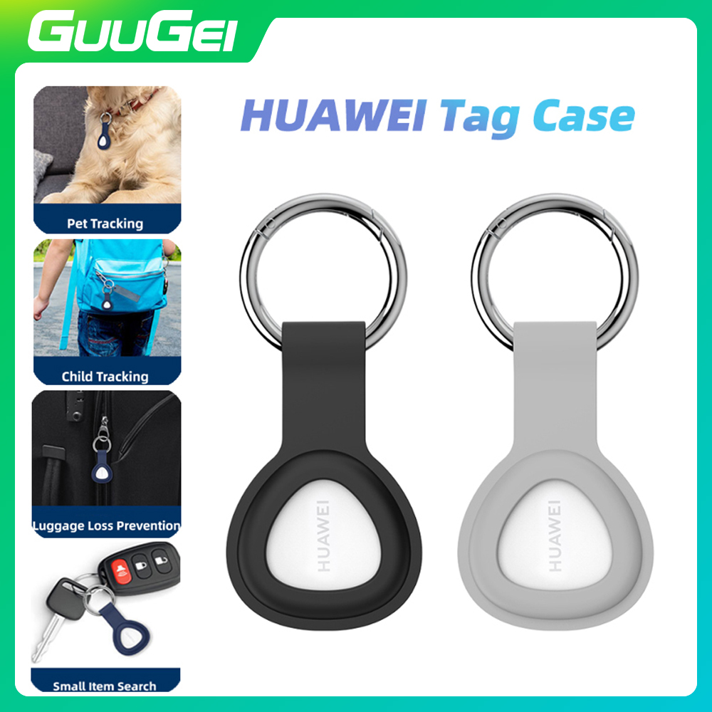 GUUGEI Silicone Protective Shell Cover Anti-scratch Sleeve Keychain For Huawei Tag Tracker Case ราคา 41 บาท*ส่งฟรี